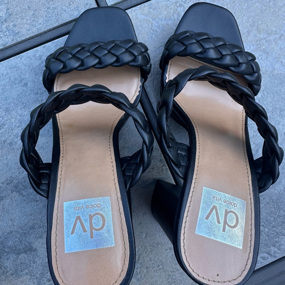 DV by Dolce Vita Black Braided Heels